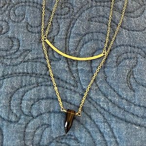 Luna Norte Smokey Quartz 14k gold plated necklace set